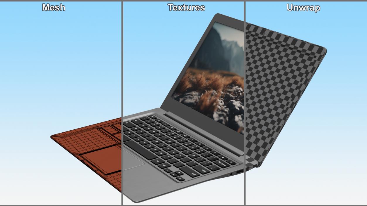 Modern Sleek Laptop 3D model