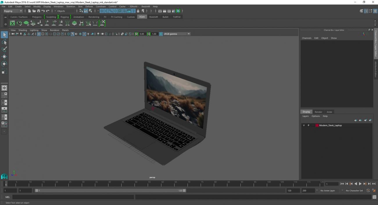 Modern Sleek Laptop 3D model