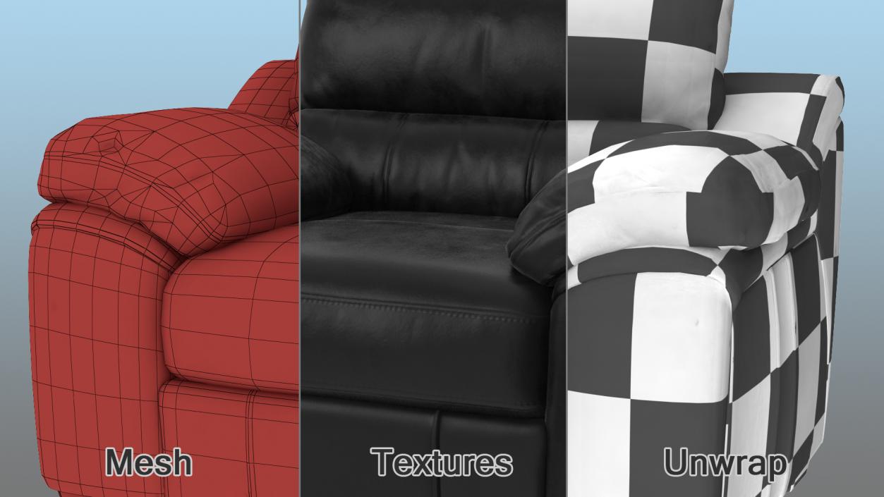 Black Leather Chair 3D model