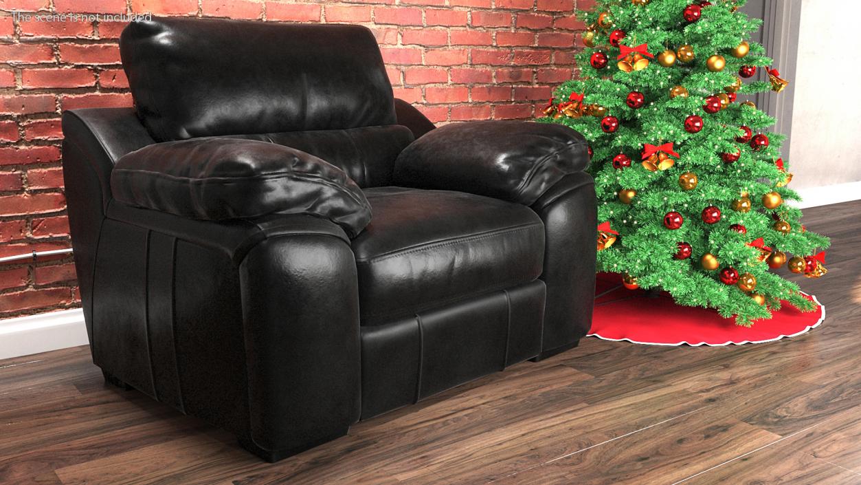 Black Leather Chair 3D model