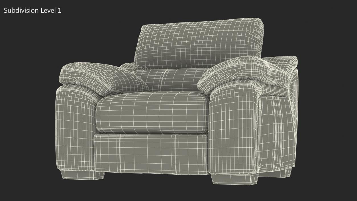 Black Leather Chair 3D model