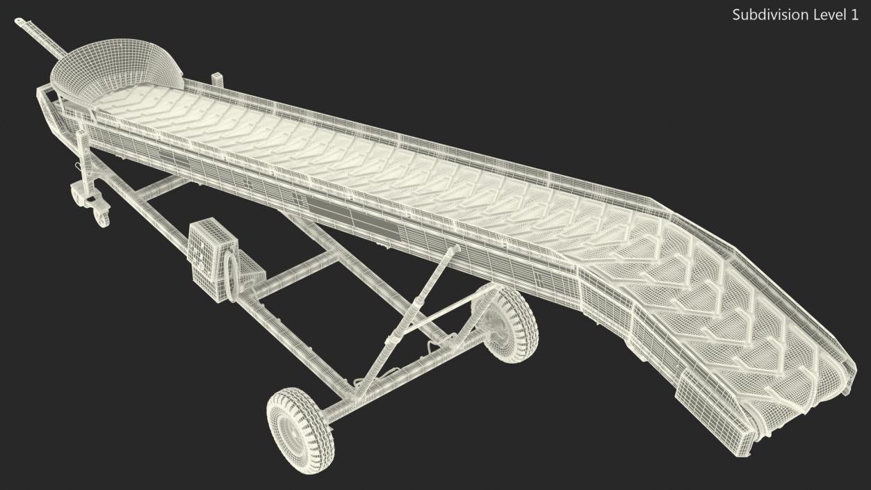 3D Farm Conveyor Belt System Dusty Rigged model