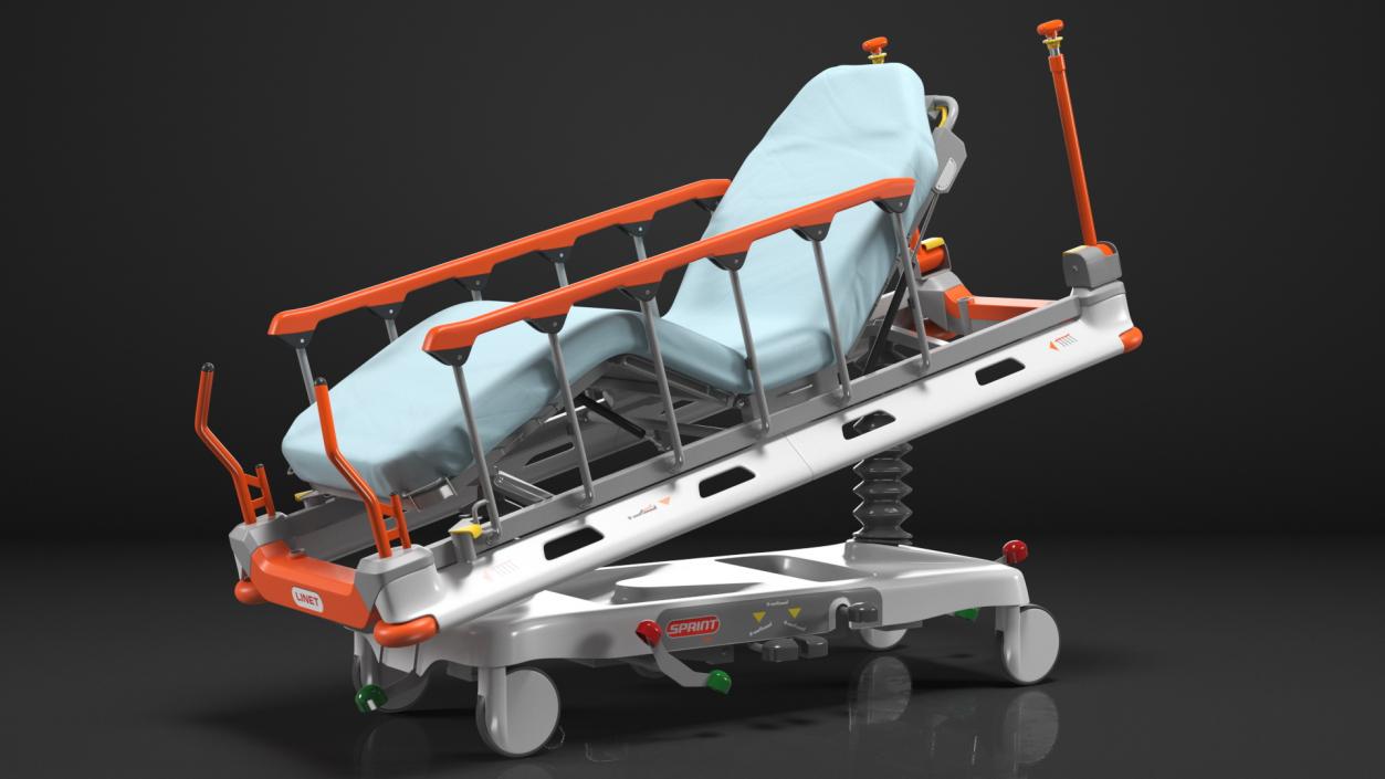 Emergency Stretcher Trolley Linet Sprint 100 3D model