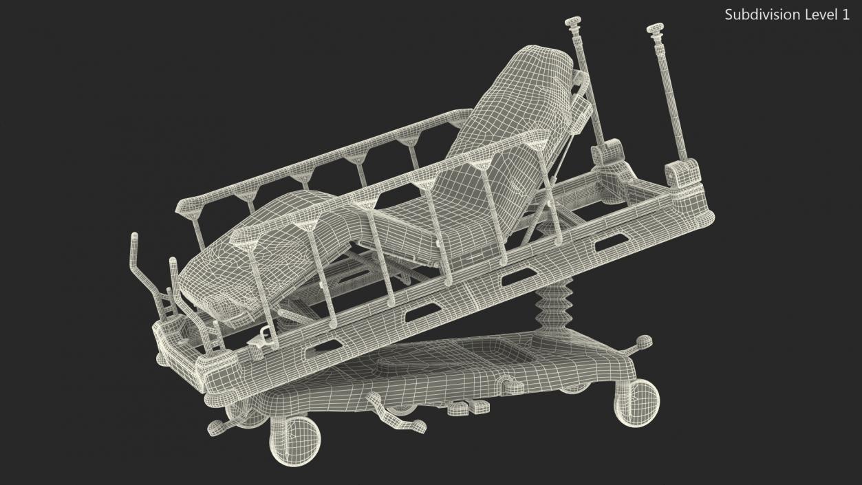 Emergency Stretcher Trolley Linet Sprint 100 3D model