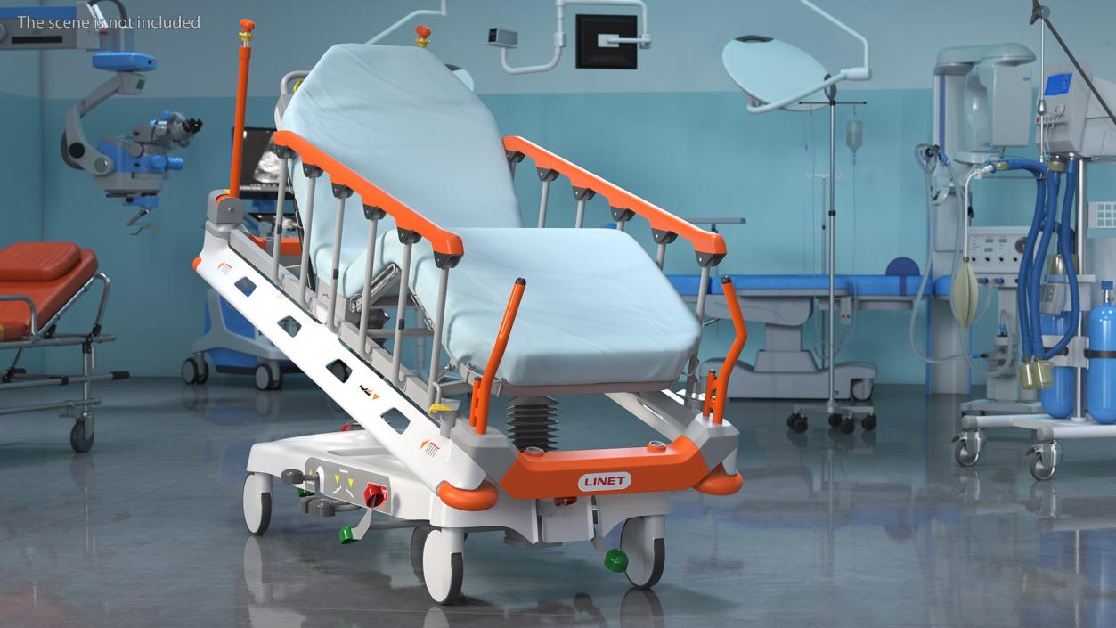 Emergency Stretcher Trolley Linet Sprint 100 3D model