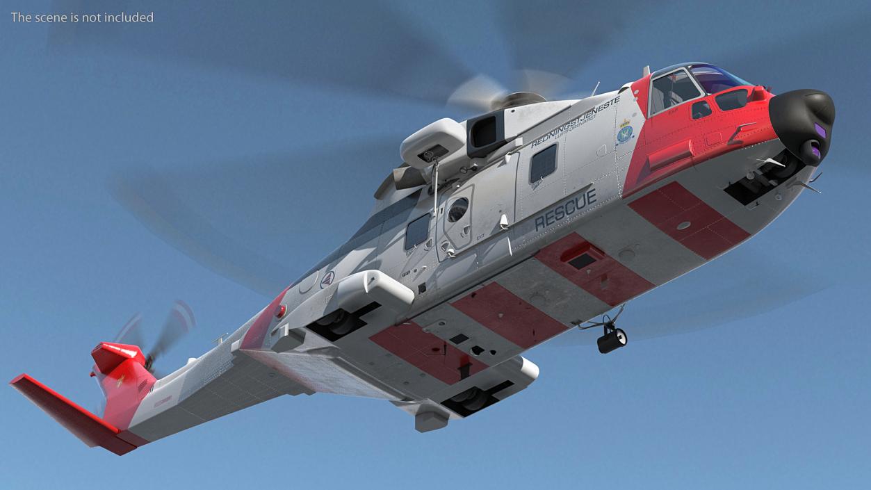 3D AgustaWestland AW101 Helicopter Norwegian Air Force