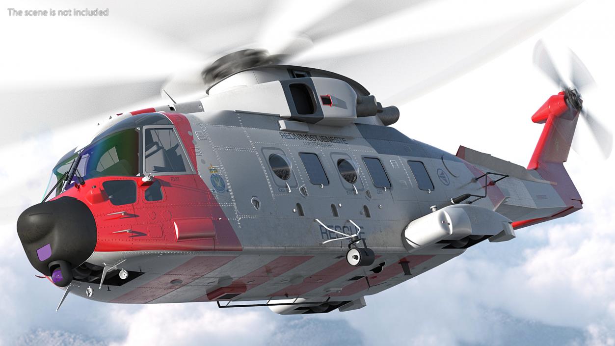 3D AgustaWestland AW101 Helicopter Norwegian Air Force