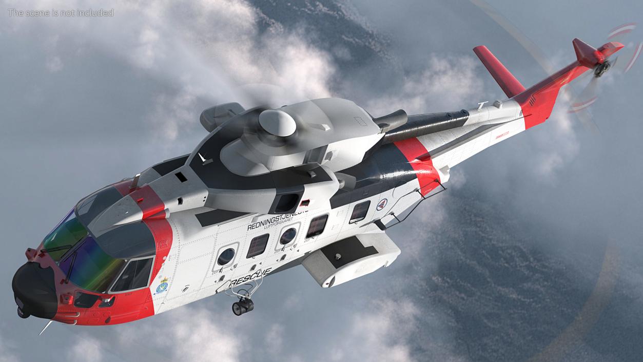 3D AgustaWestland AW101 Helicopter Norwegian Air Force