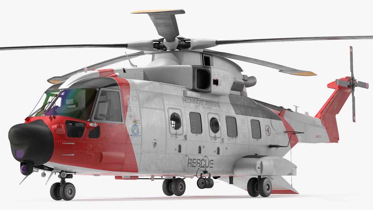 3D AgustaWestland AW101 Helicopter Norwegian Air Force