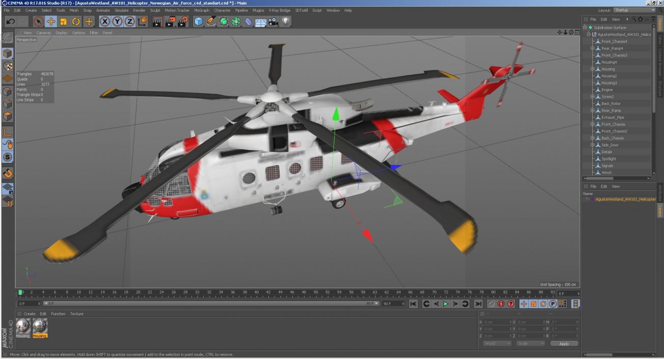 3D AgustaWestland AW101 Helicopter Norwegian Air Force