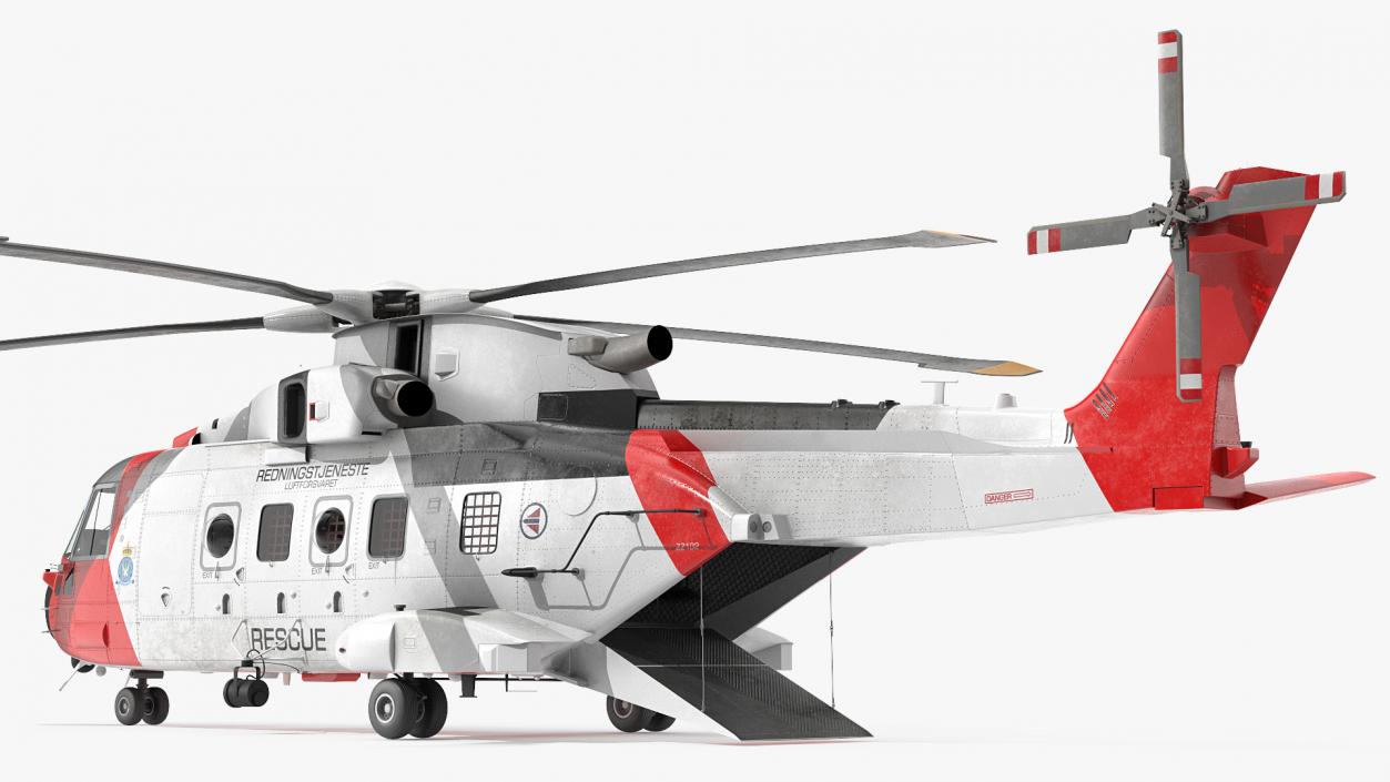 3D AgustaWestland AW101 Helicopter Norwegian Air Force