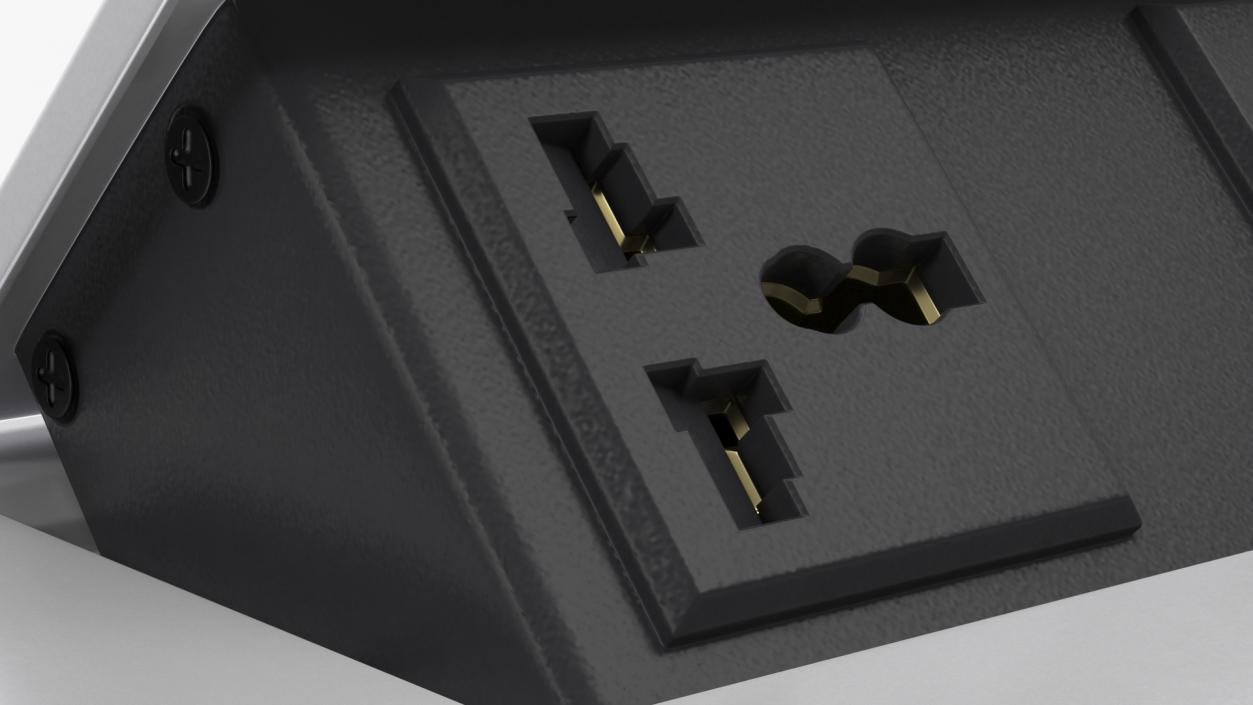 3D model Connection Box Tabletop Universal Socket USB Charger Grey(1)