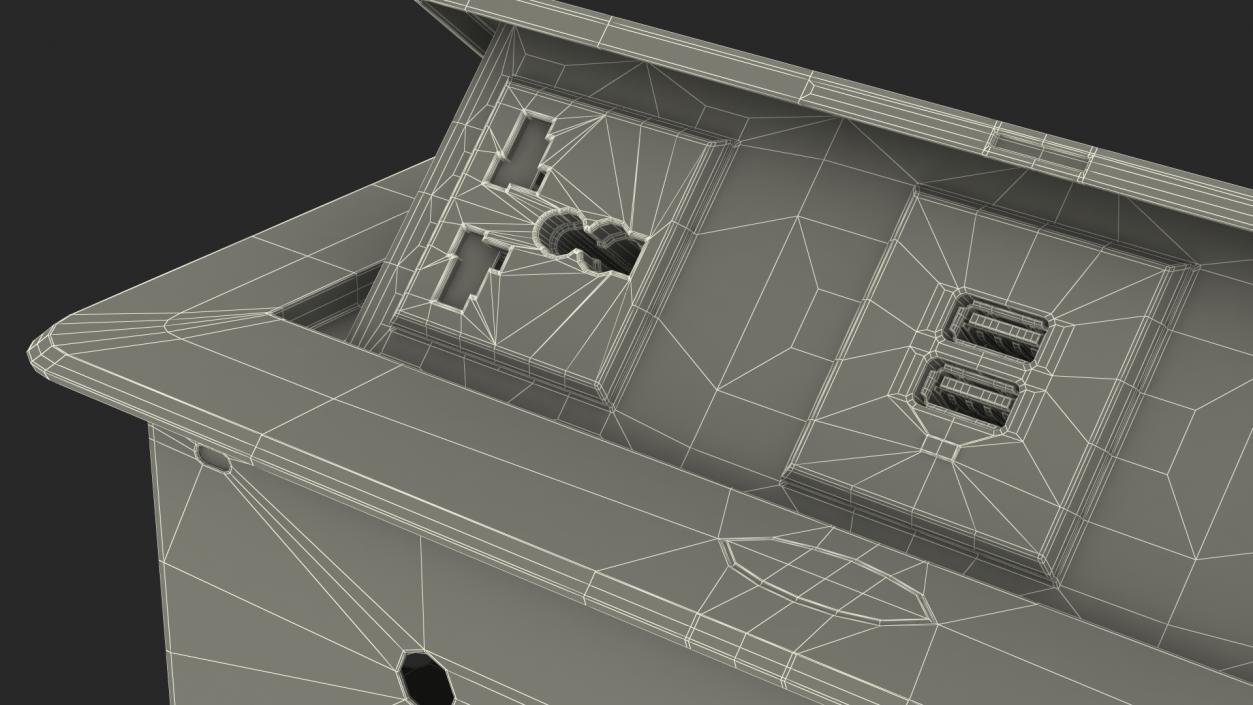 3D model Connection Box Tabletop Universal Socket USB Charger Grey(1)