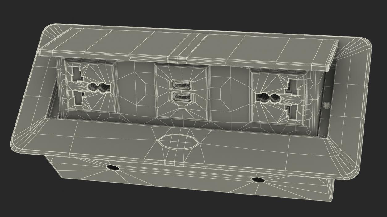 3D model Connection Box Tabletop Universal Socket USB Charger Grey(1)