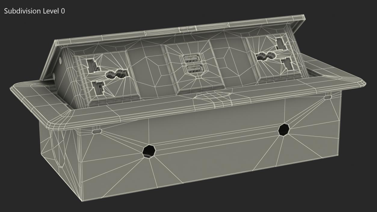 3D model Connection Box Tabletop Universal Socket USB Charger Grey(1)