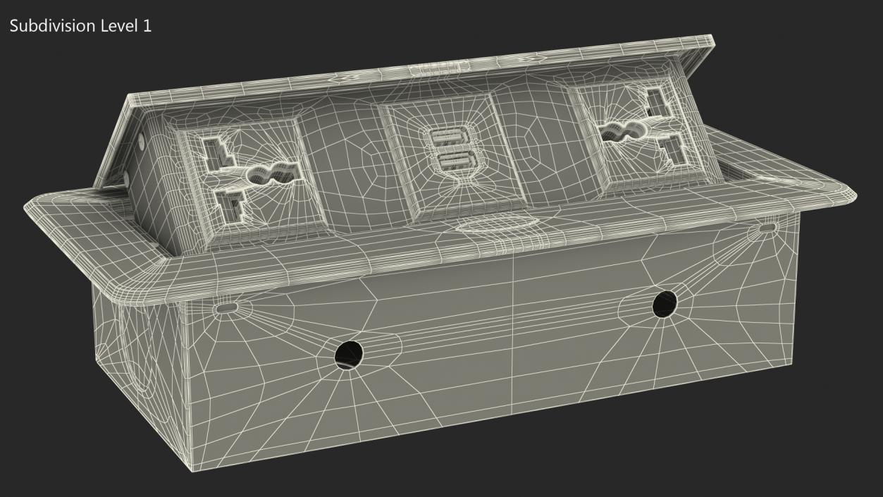 3D model Connection Box Tabletop Universal Socket USB Charger Grey(1)