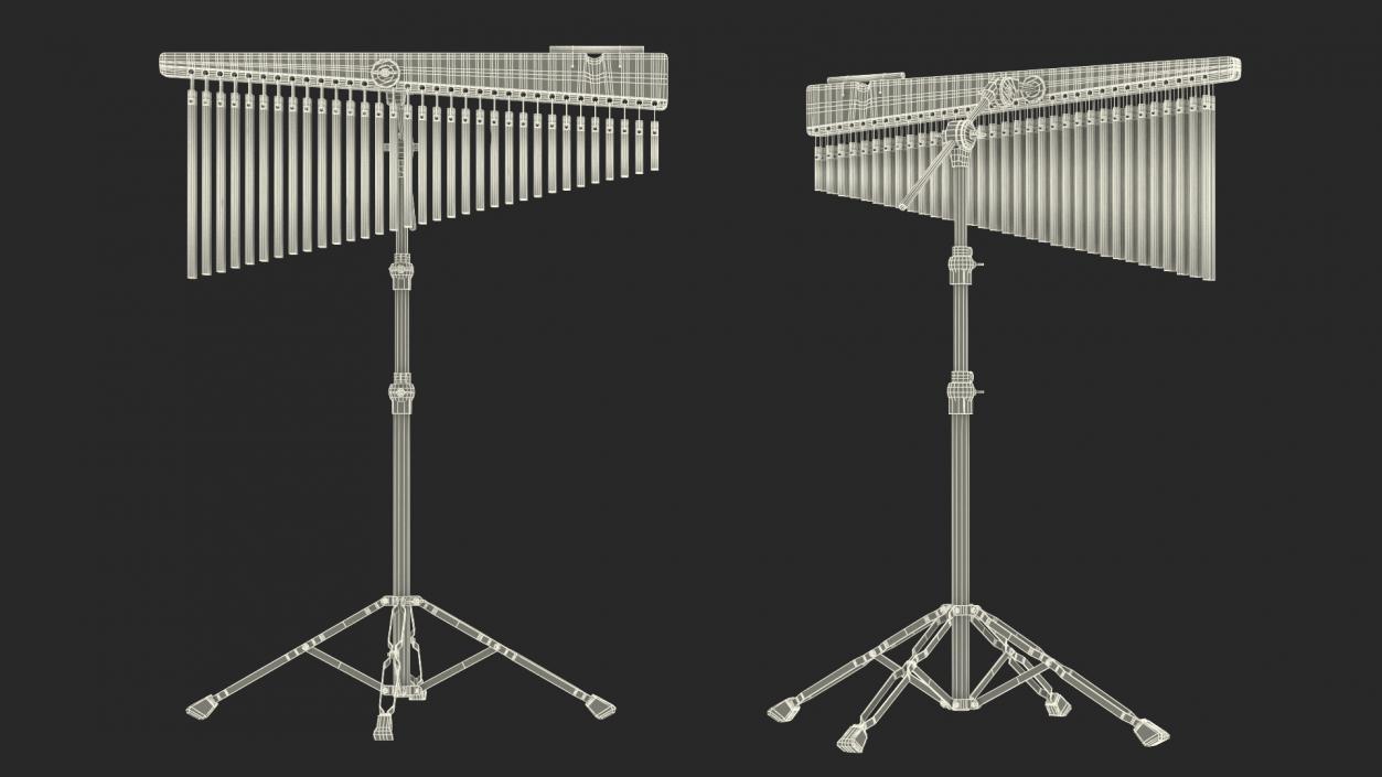 Chimes Percussion Instrument With Stand 3D model