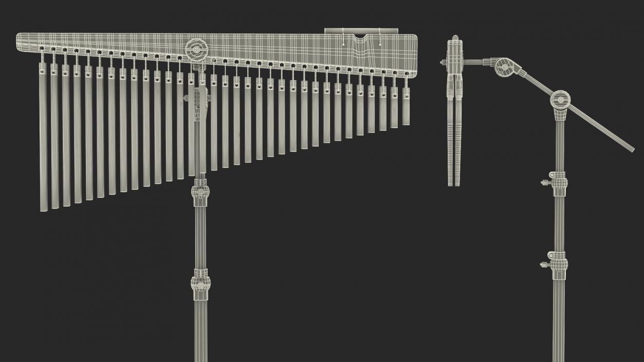 Chimes Percussion Instrument With Stand 3D model