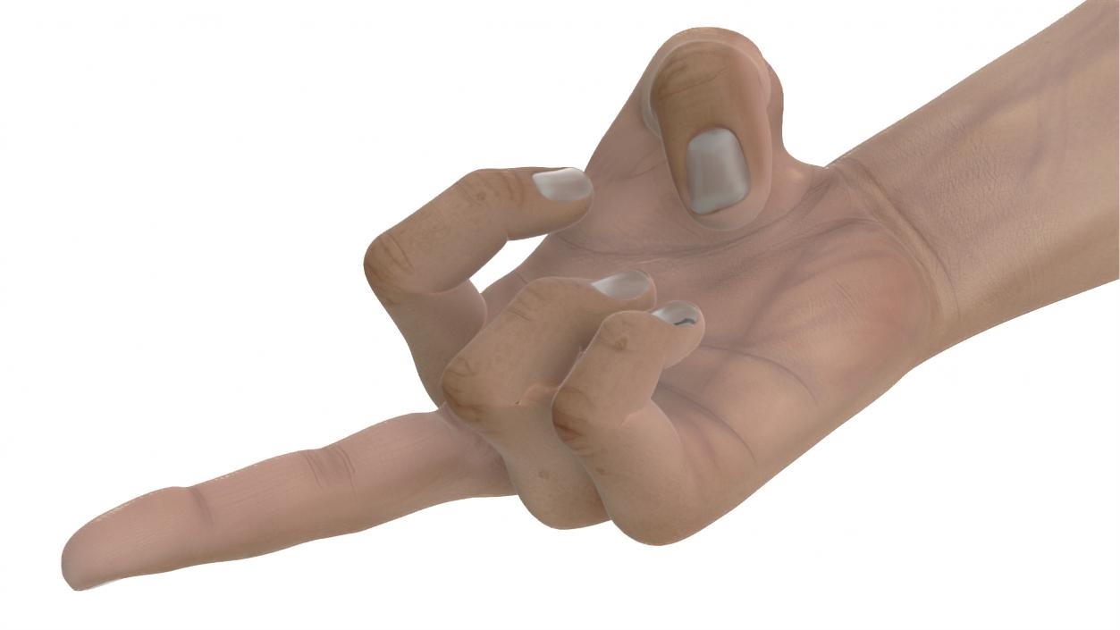 Man Hand Middle Finger Sign 3D