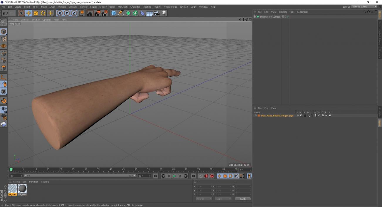 Man Hand Middle Finger Sign 3D