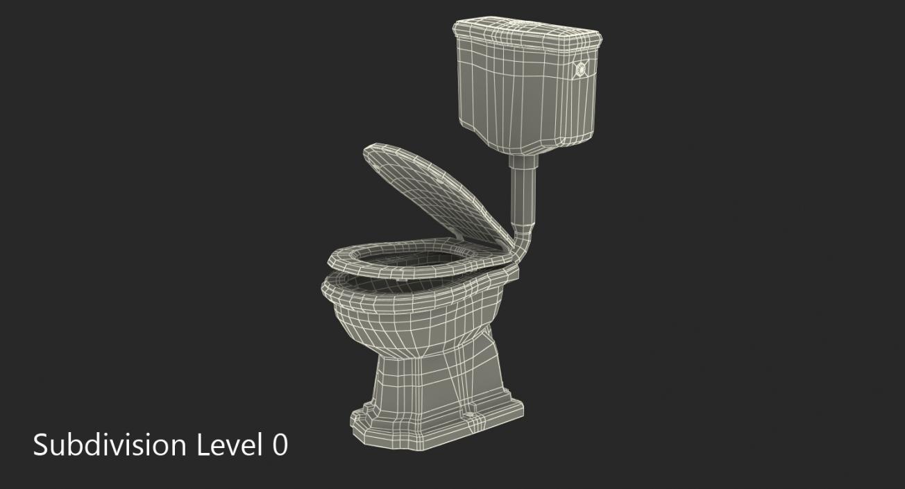 Old Style High Level Toilet 3D