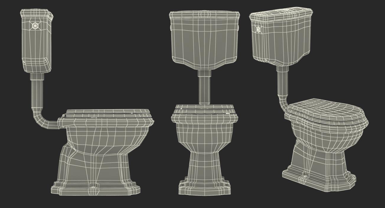 Old Style High Level Toilet 3D