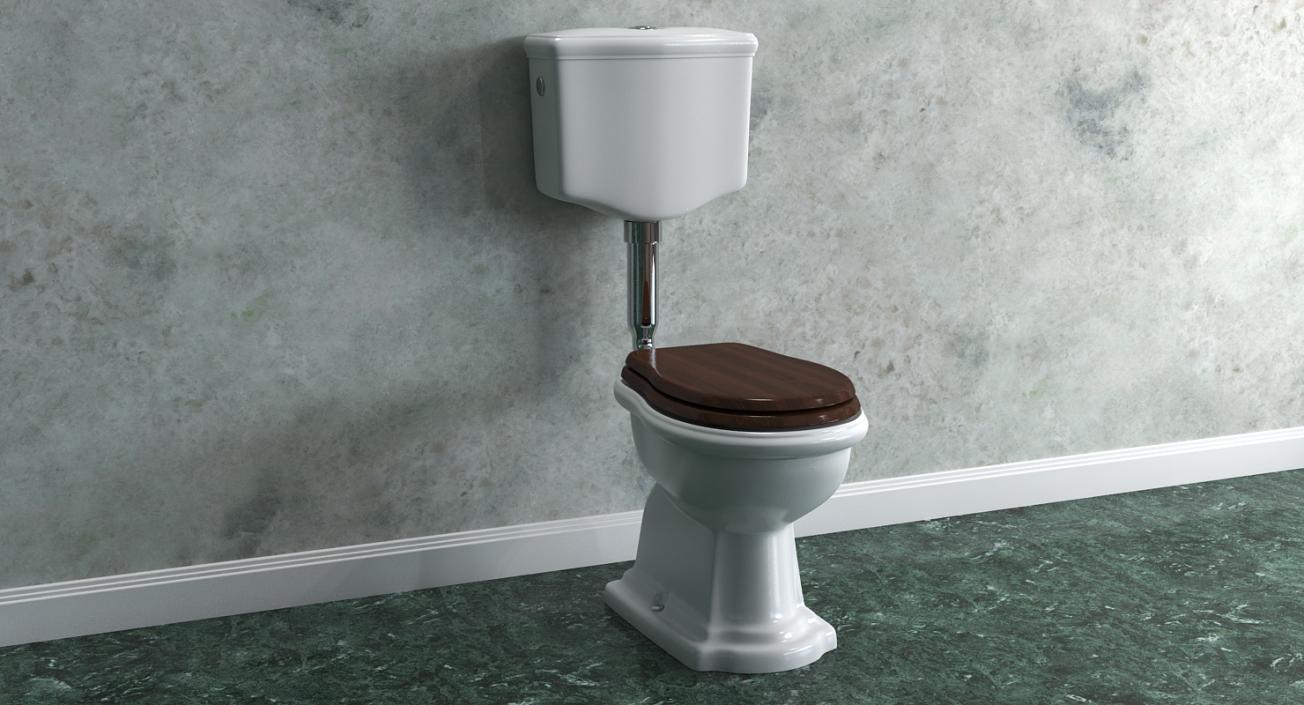 Old Style High Level Toilet 3D