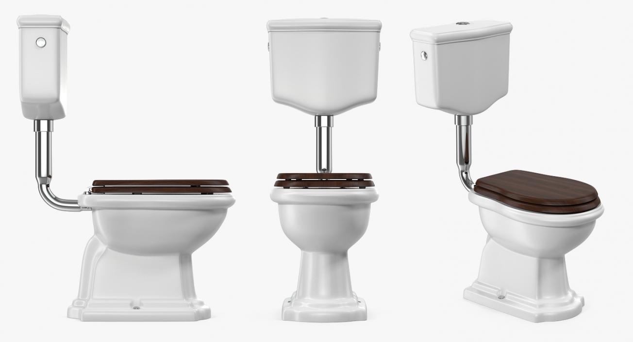 Old Style High Level Toilet 3D