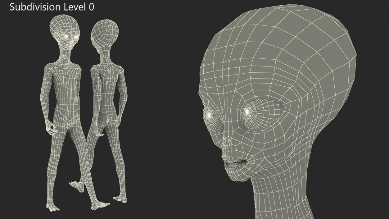 3D Alien Walking Pose model