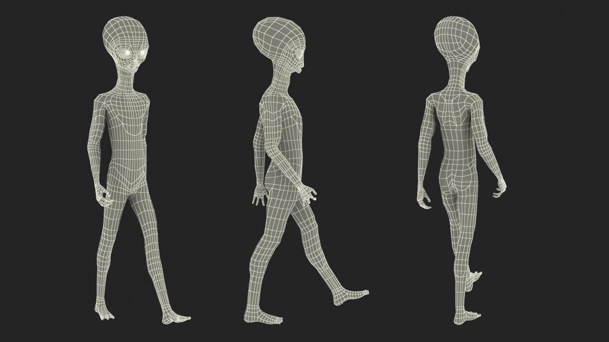 3D Alien Walking Pose model