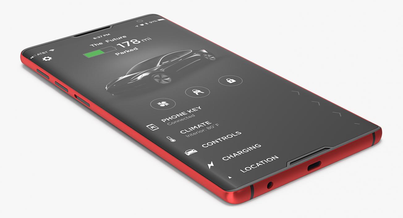 3D Tesla Phone Concept Red model