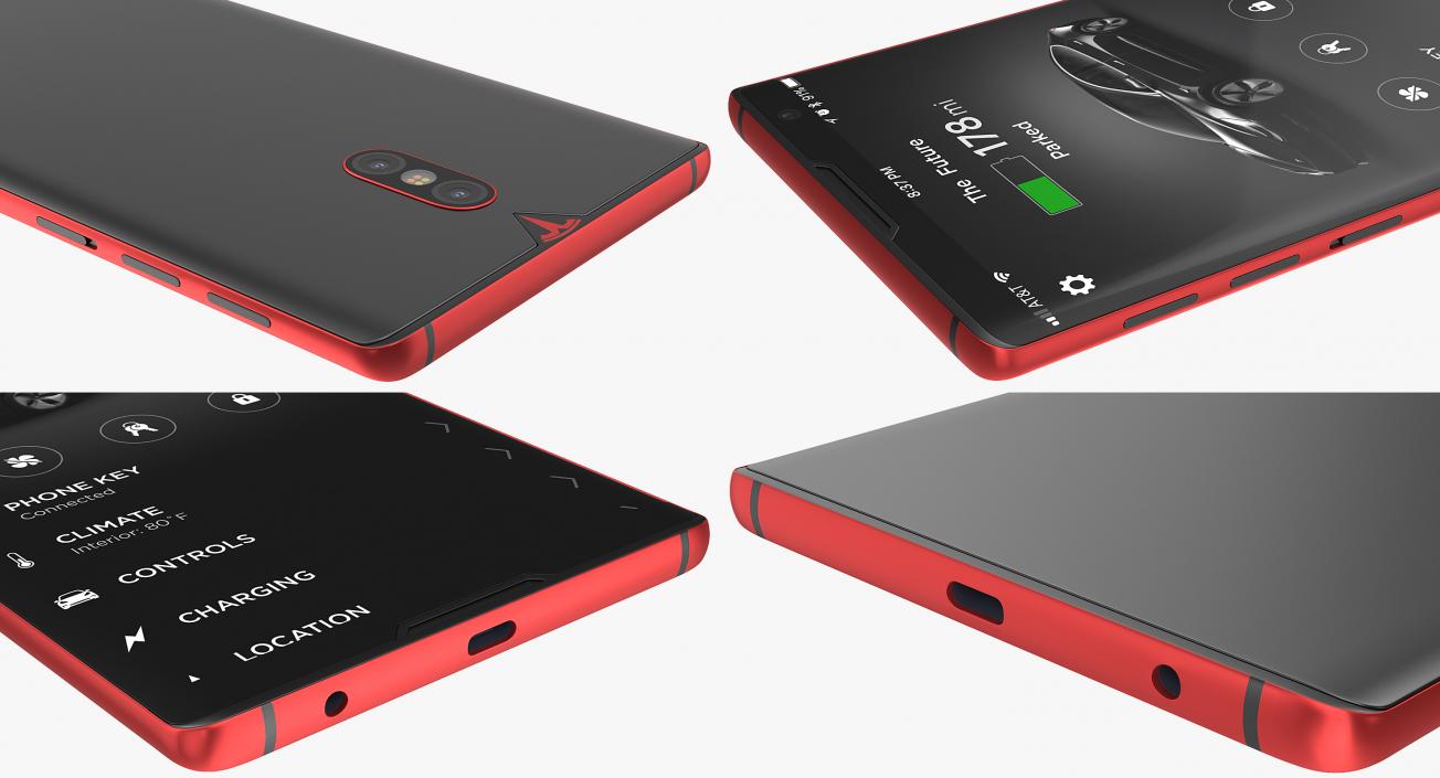 3D Tesla Phone Concept Red model