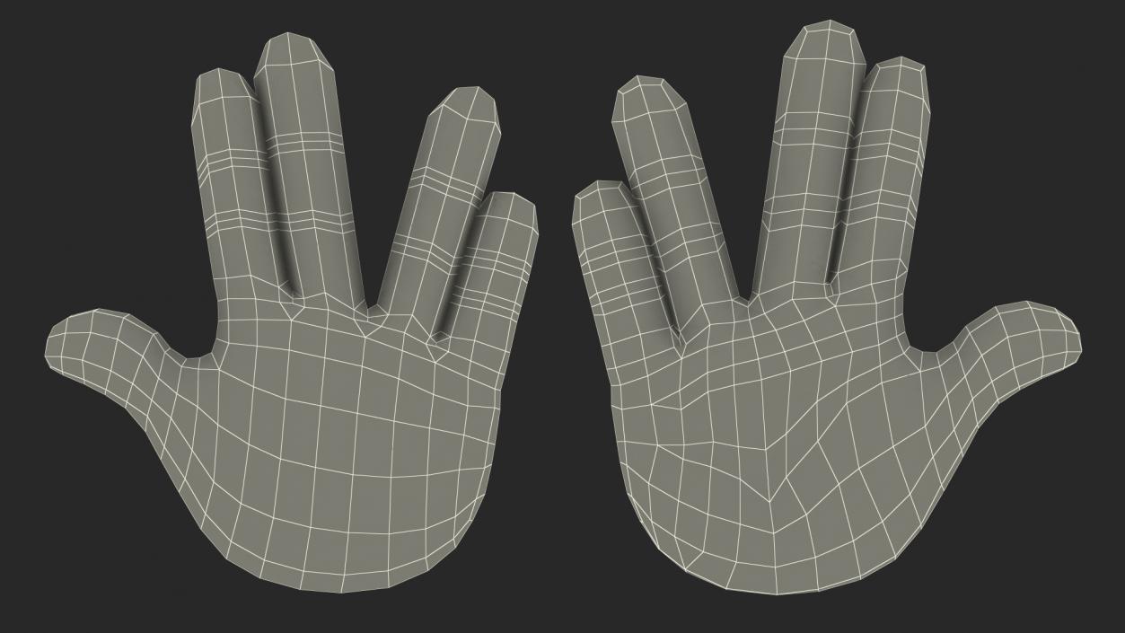 Vulcan Salute Emoji 3D model