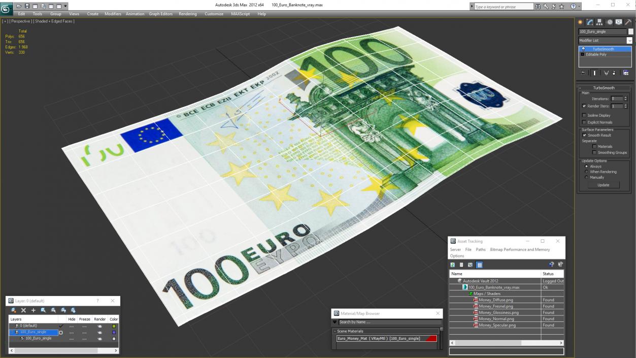 100 Euro Banknote 3D