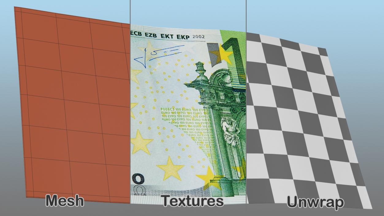 100 Euro Banknote 3D