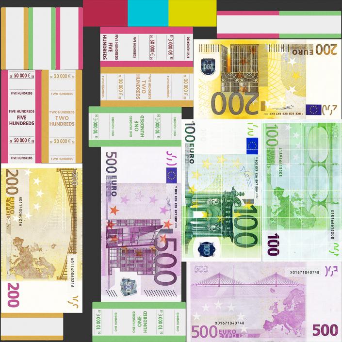 100 Euro Banknote 3D