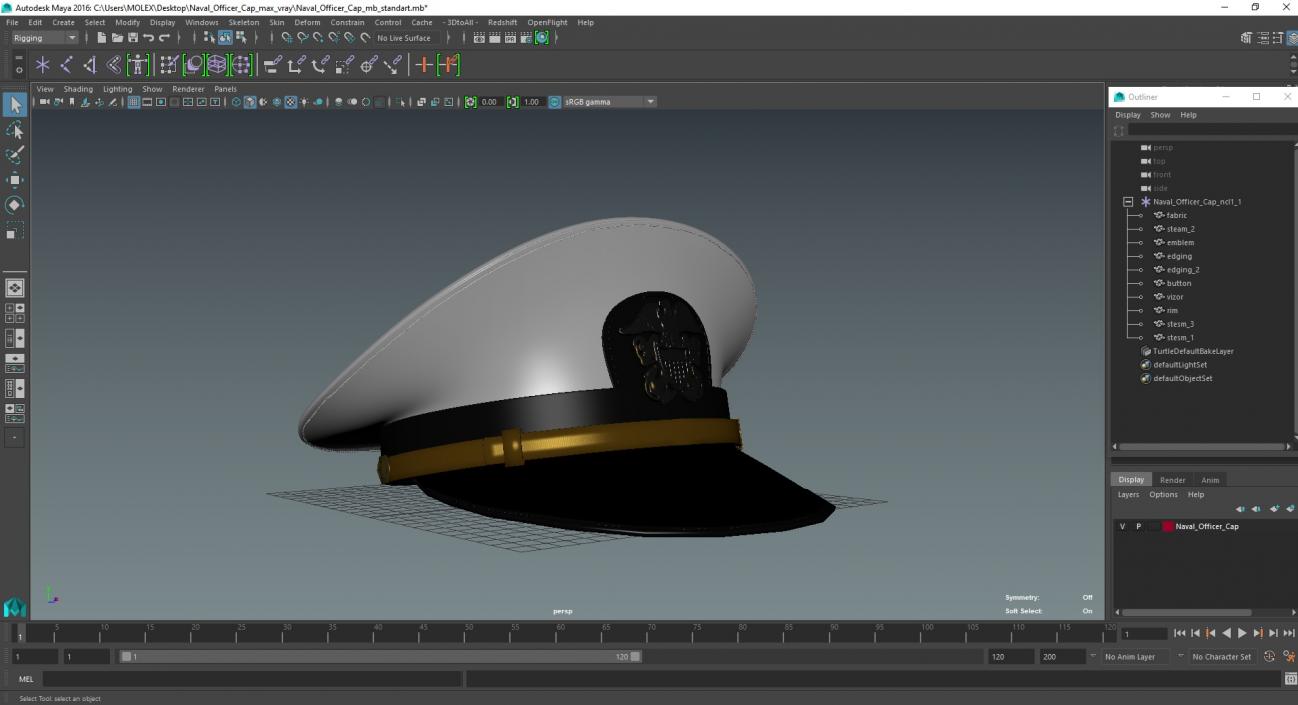 Naval Officer Cap 3D