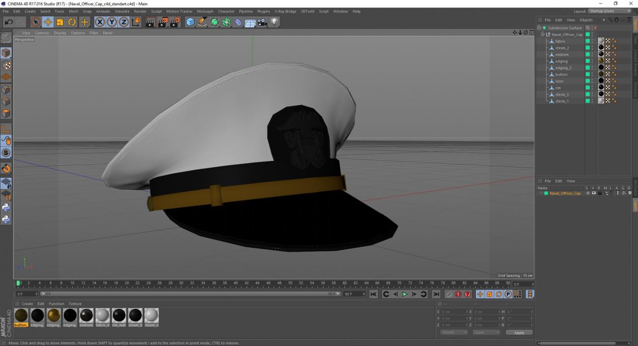 Naval Officer Cap 3D