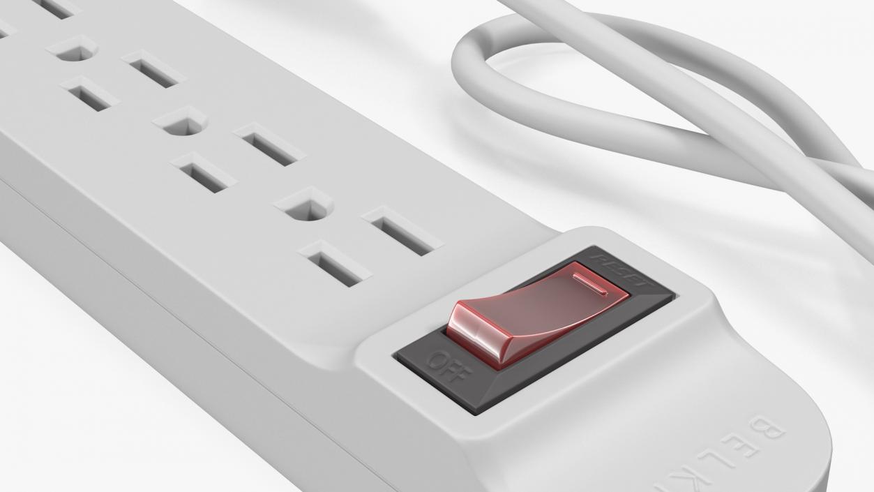 3D Power Strip US Plug 6 US Sockets USB