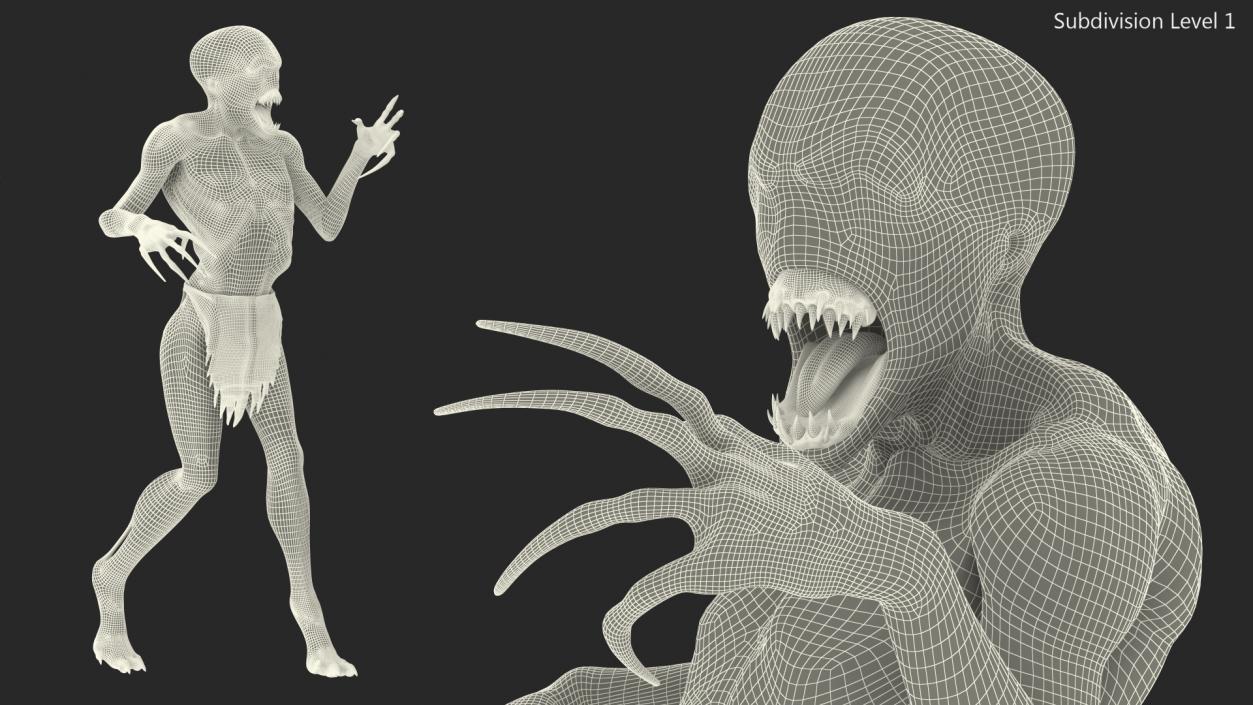 3D Scary Creature Standing Pose model