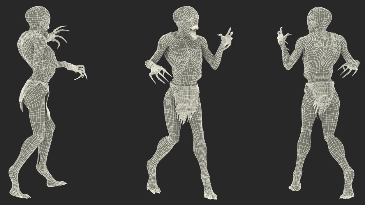 3D Scary Creature Standing Pose model