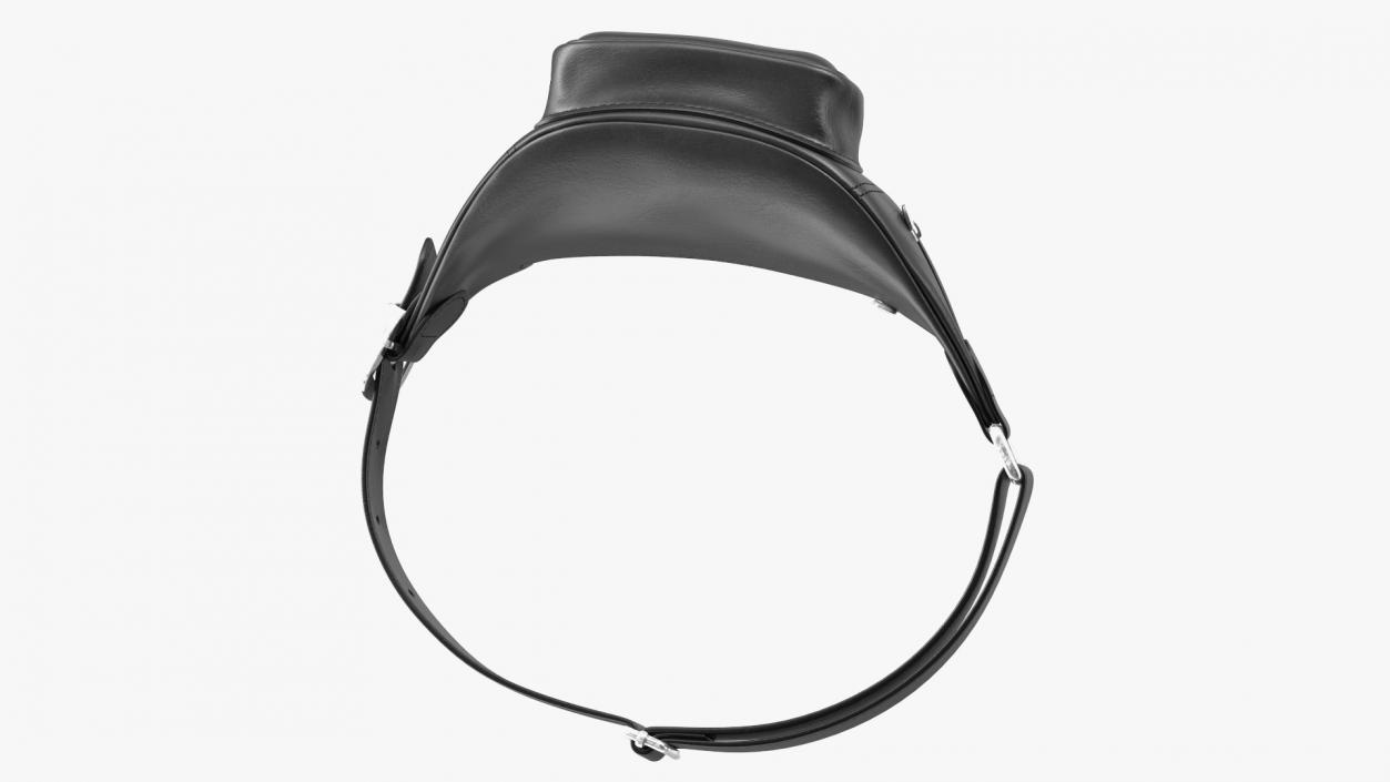 3D Black Leather Waist Bag model