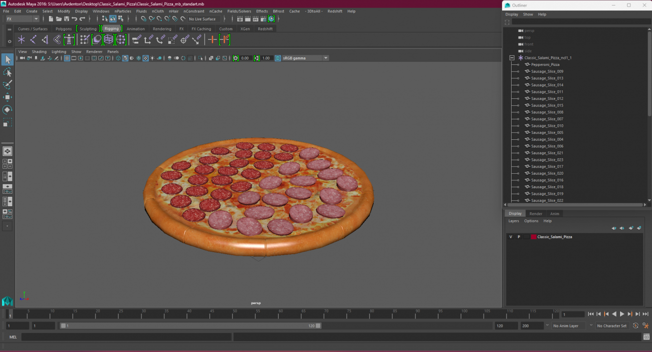 3D model Classic Salami Pizza