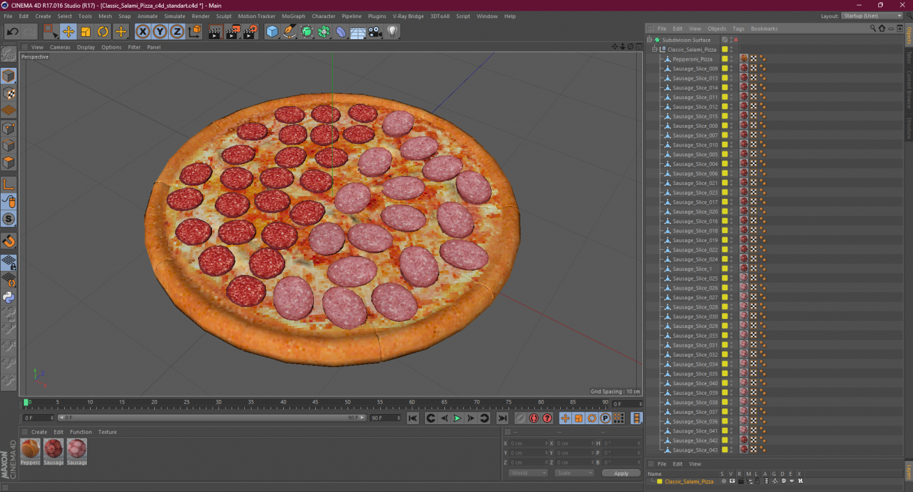 3D model Classic Salami Pizza