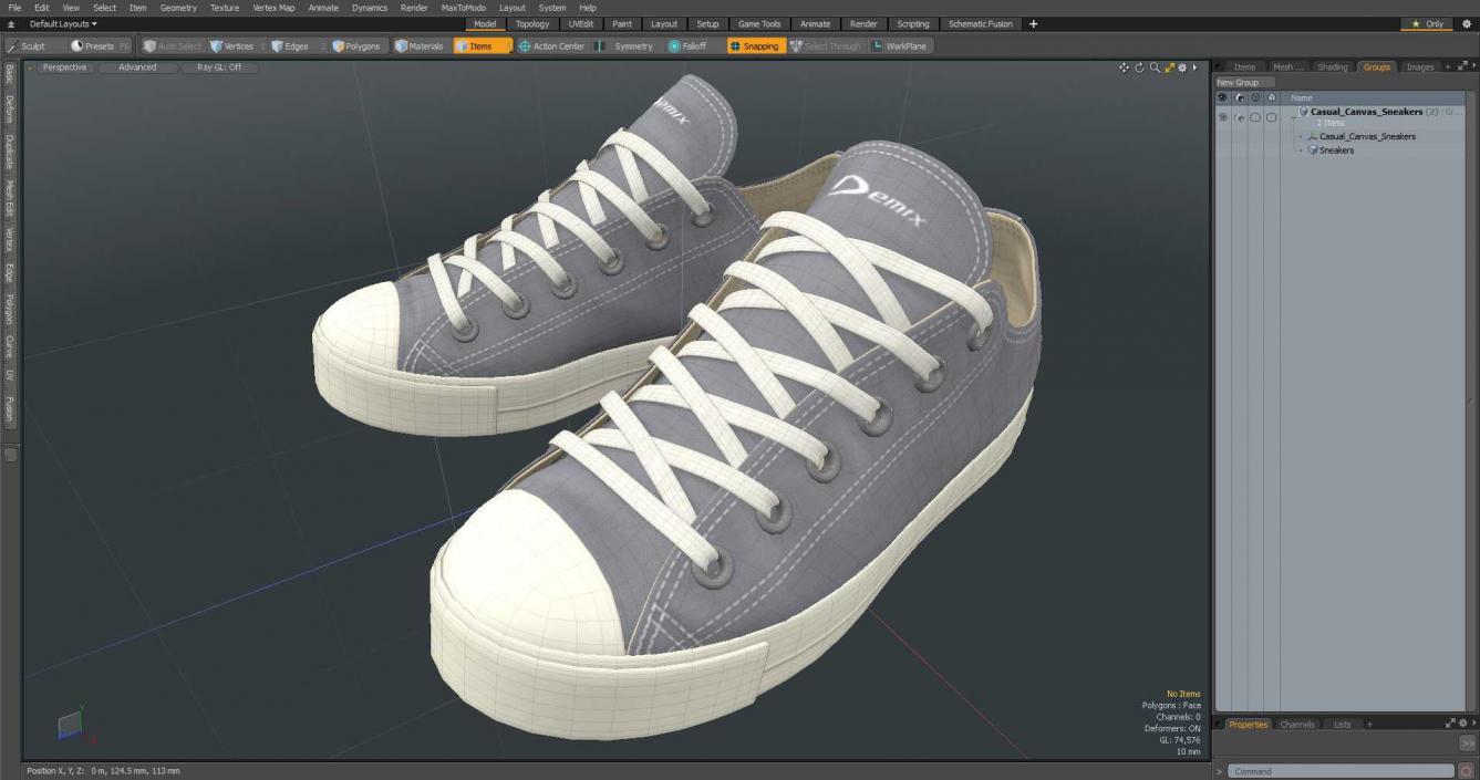 Casual Canvas Sneakers 3D