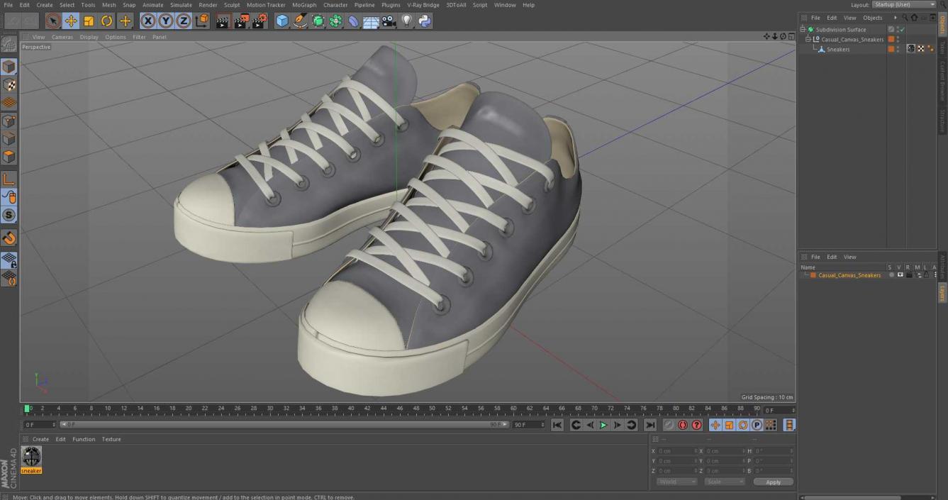 Casual Canvas Sneakers 3D