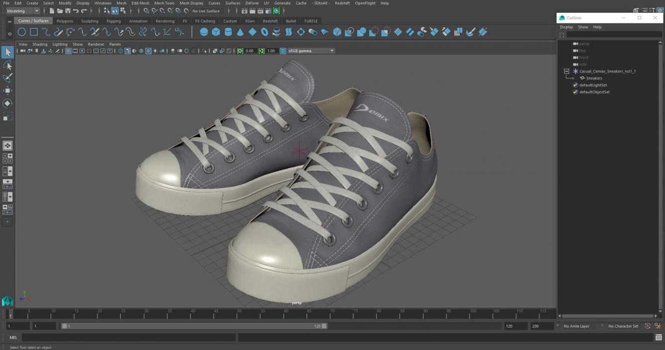 Casual Canvas Sneakers 3D