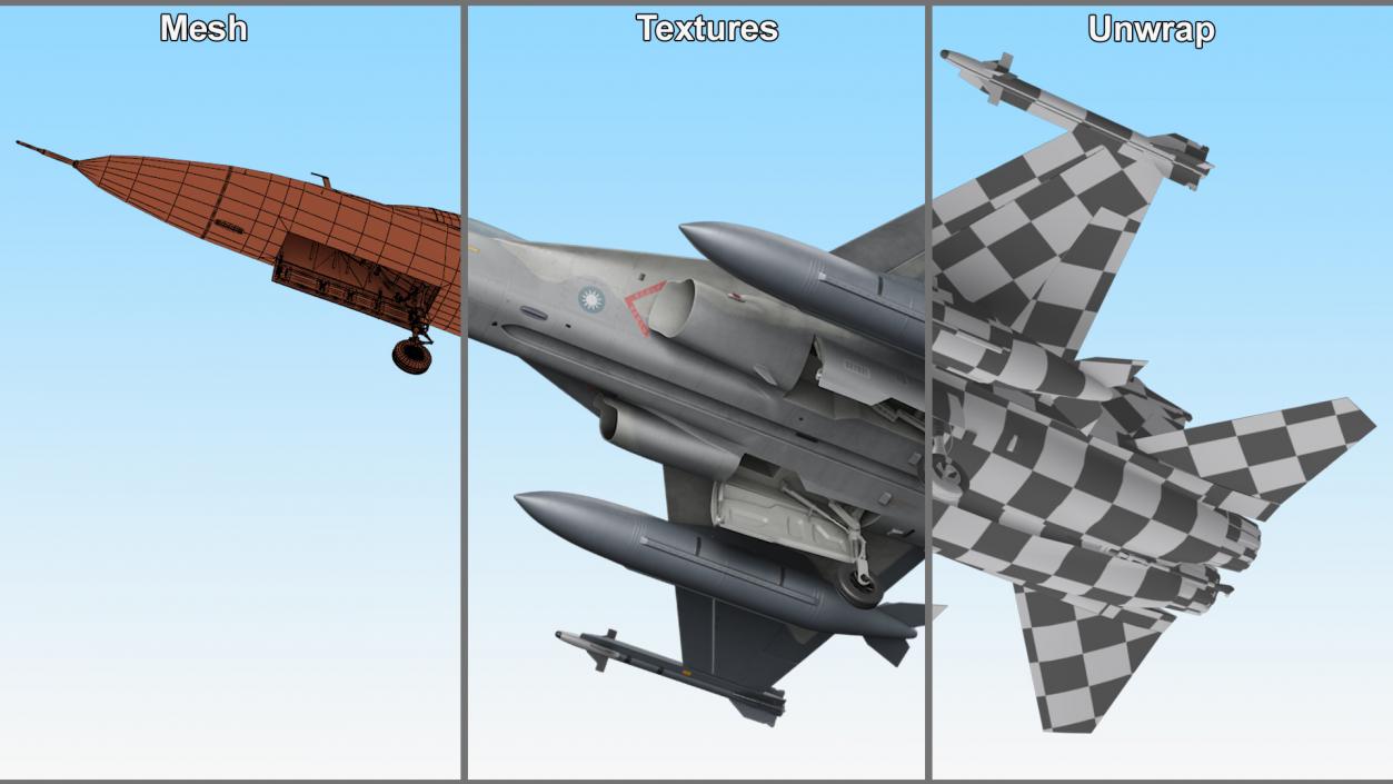 3D Military Fighting Jet AIDC F-CK-1 Ching-Kuo model