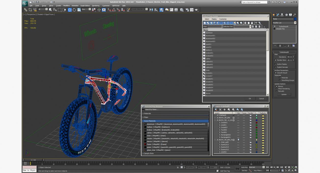 3D model Mondraker E-Panzer Electric Trail Bike Rigged