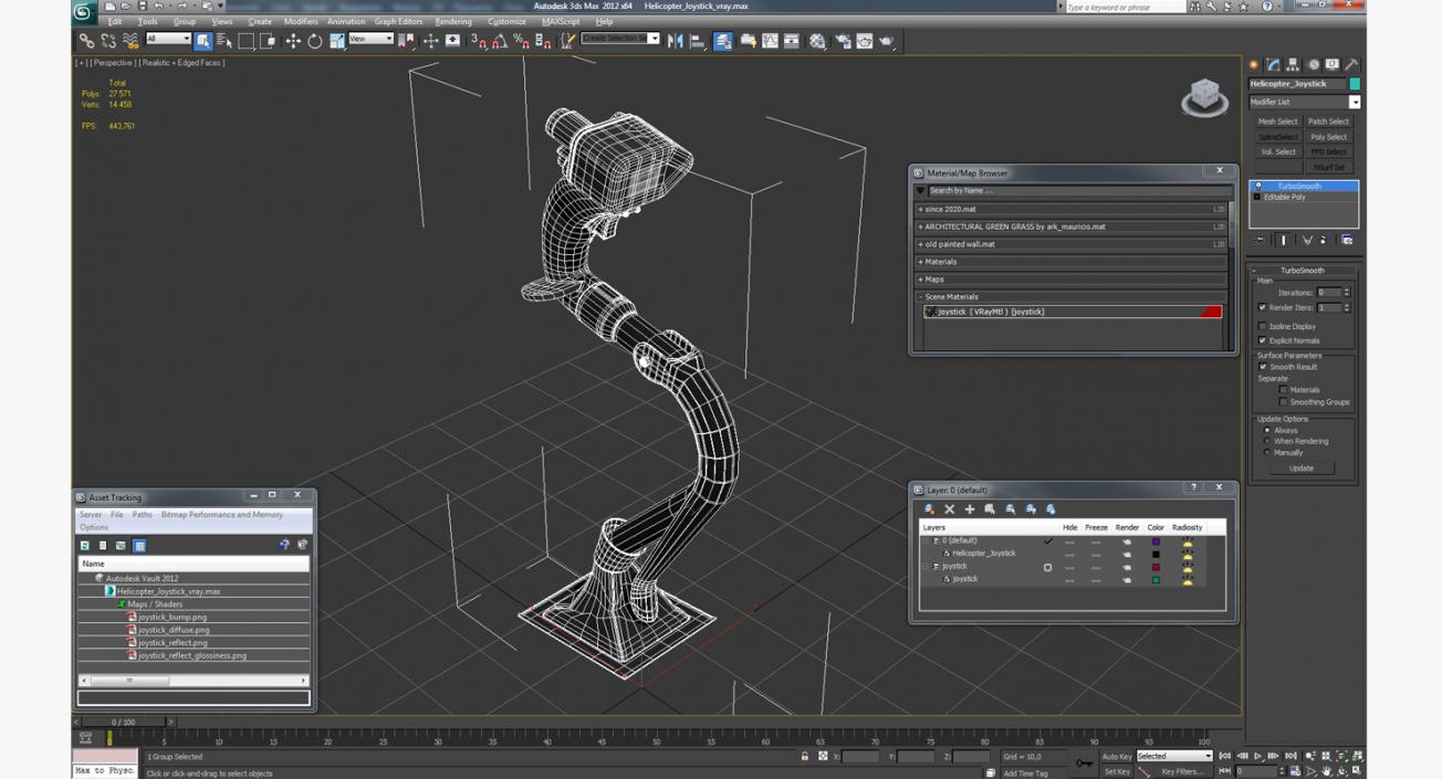 3D Helicopter Cyclic Stick model